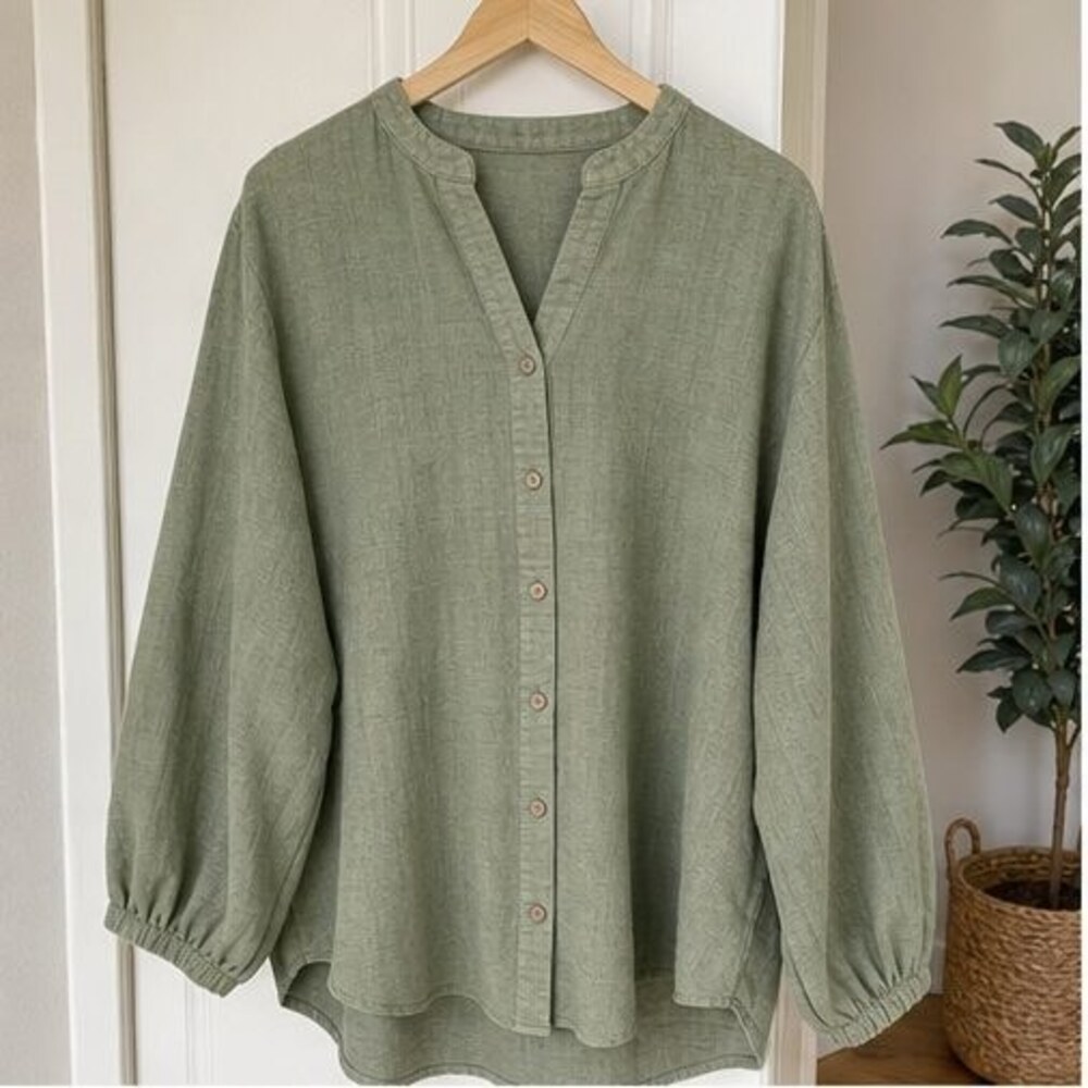 Sage Ruffle Blouse